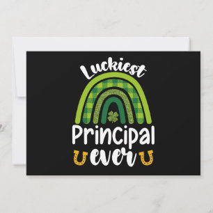 Luckiest Principal All School St patrick's day Inbjudningar