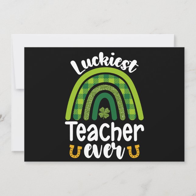 Luckiest Teacher All School St patrick's day Inbjudningar (Framsida)