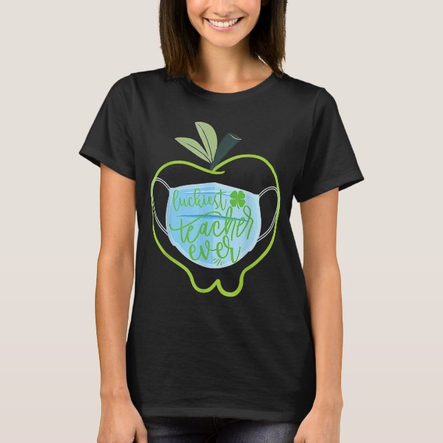 Luckiest Teacher Lycklig Saint patrick's day Fa T Shirt (Framsida)