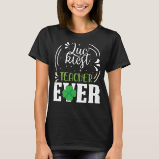 Luckiest Teacher Lycklig Saint patrick's day Me T Shirt