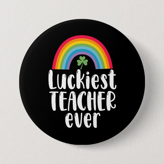 Luckiest Teacher nånsin School Gift St patricks da Knapp (Framsida)
