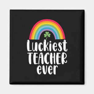 Luckiest Teacher nånsin School Gift St patricks da Magnet