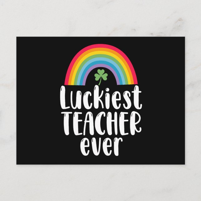 Luckiest Teacher nånsin School Gift St patricks da Vykort (Framsida)