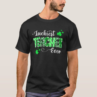 Luckiest Teacher nånsin Shamrock Teacher St Patric T Shirt