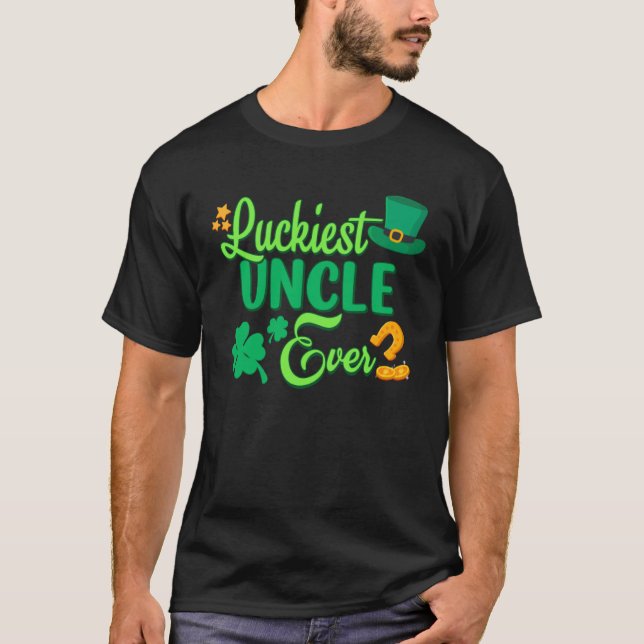 Luckiest Uncle Ever St Patricks Day Cute Men T Shirt (Framsida)