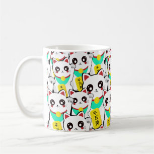 Luckig kinesisk katt kaffemugg