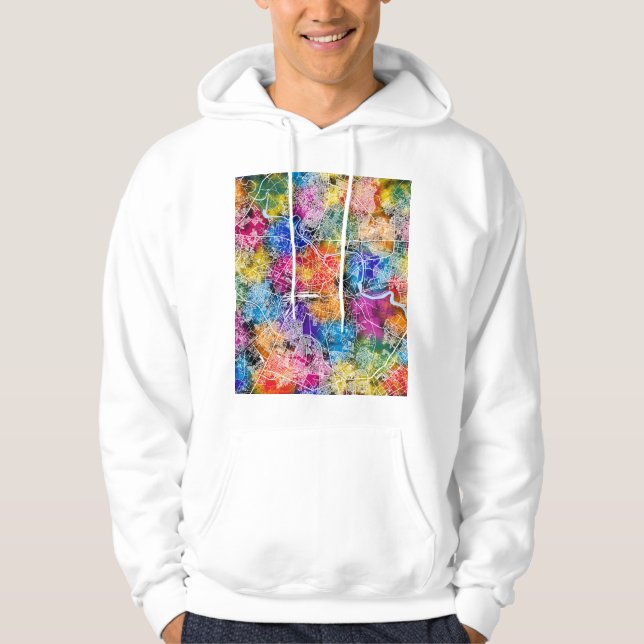 Lucknow Uttar Pradesh stads karta Hoodie (Framsida)