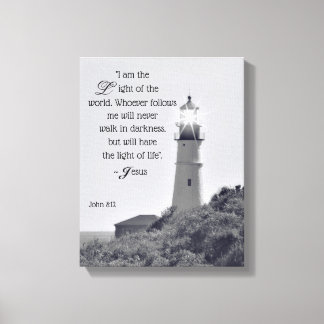Luckor John 8:12 Wrapped Canvas