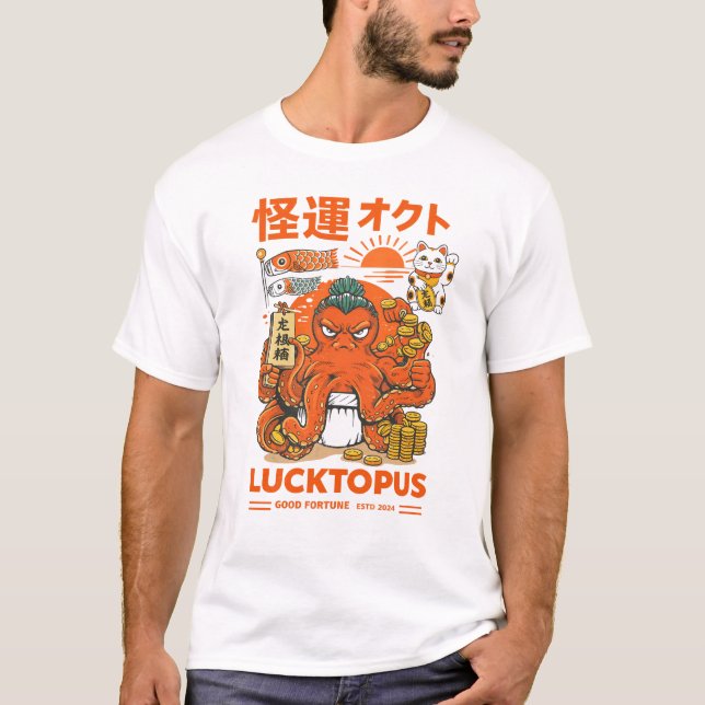 Lucktopus – Good Fortune Octopus T Shirt (Framsida)