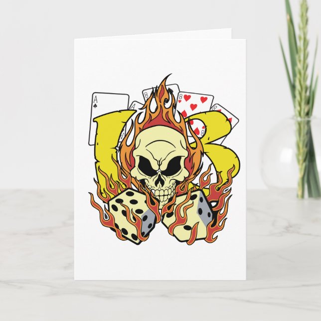 Lucky 13 Dice och Skull Kort (Framsida)