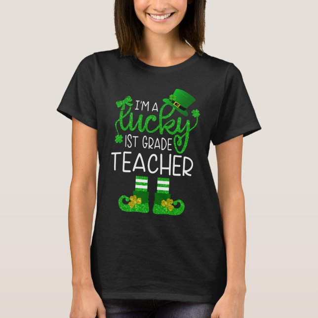 Lucky 1st First Klass Leprechaun T Shirt (Framsida)