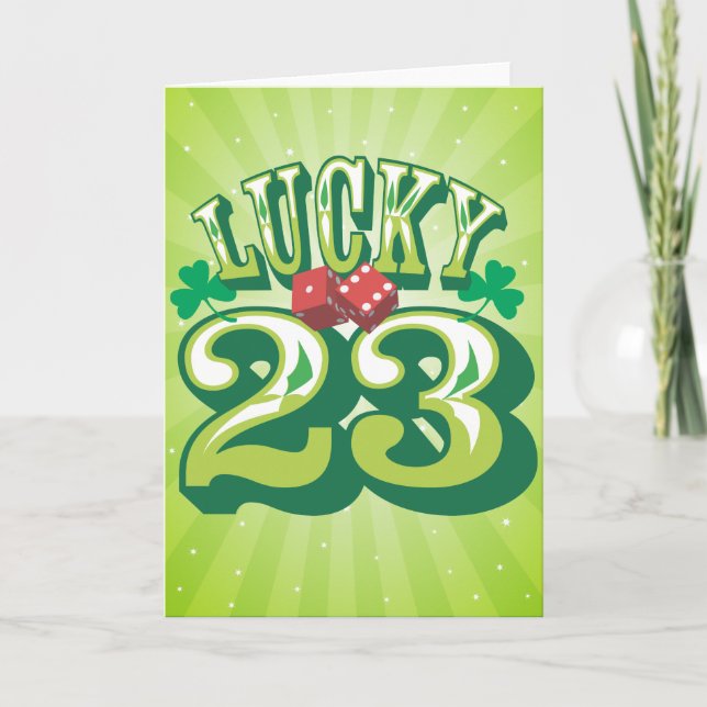 Lucky 23 Birthday Card Kort (Framsida)