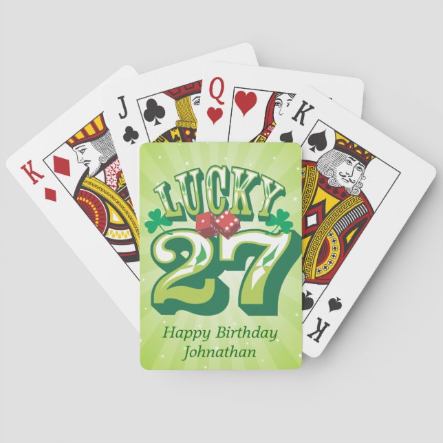 Lucky 27 Anpassningsbar Spel Kort (Baksidan)