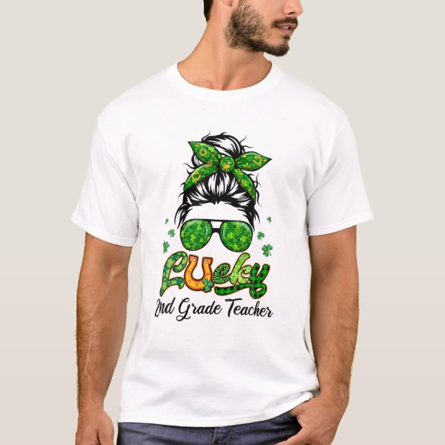 Lucky 2:e Klass-lärardagen Bun Hair Plai T Shirt (Framsida)