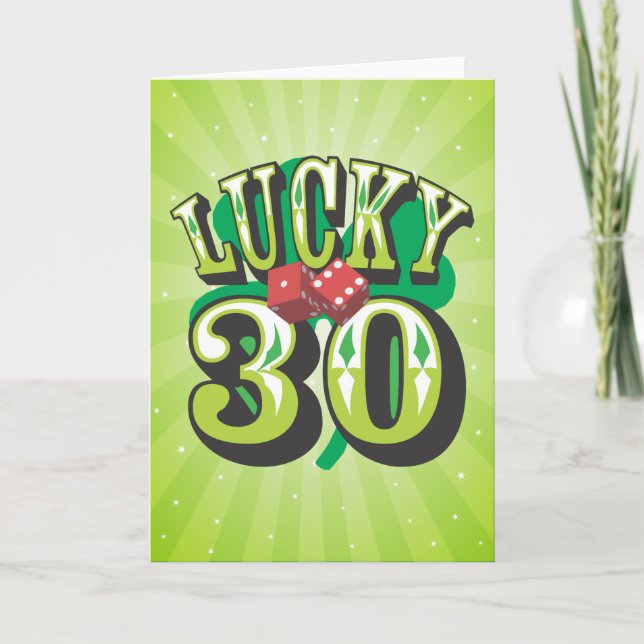 Lucky 30 Birthday Card Kort (Framsida)