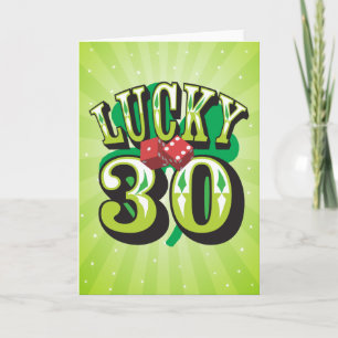 Lucky 30 Birthday Card Kort