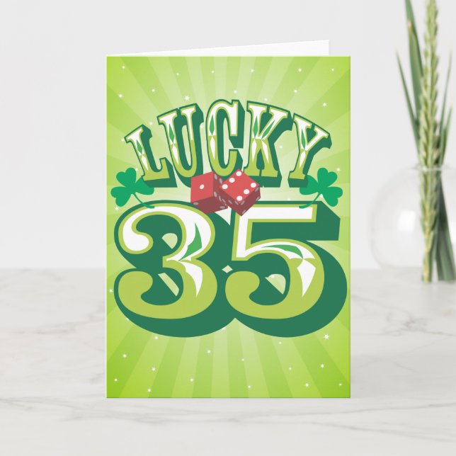 Lucky 35 Birthday Card Kort (Framsida)