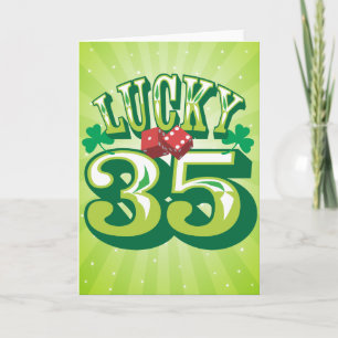 Lucky 35 Birthday Card Kort