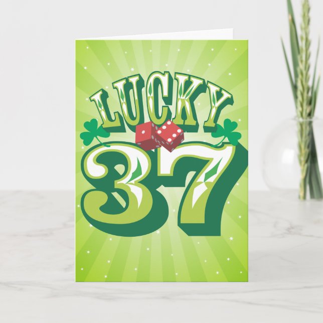 Lucky 37 Birthday Card Kort (Framsida)