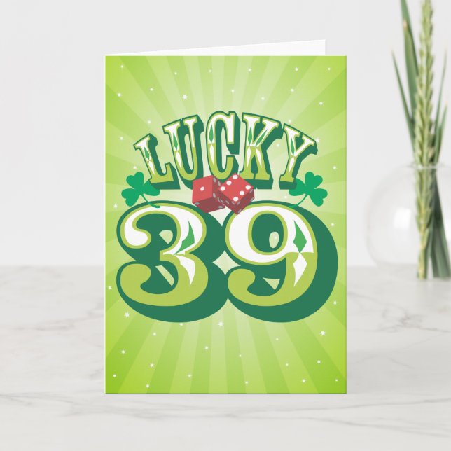 Lucky 39 Birthday Card Kort (Framsida)