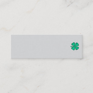 Lucky 4 Leaf Irish Clover grå mini visitkort