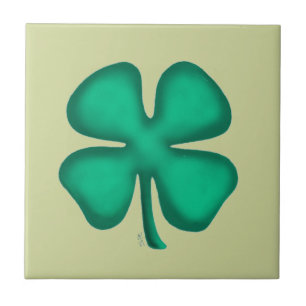 Lucky 4 Leaf Irish Clover ljusgrön liten kakel