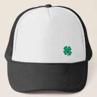 Lucky 4 Leaf Irish Clover svart truckerhatt