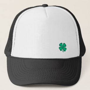 Lucky 4 Leaf Irish Clover svart truckerhatt Keps