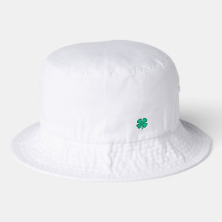 Lucky 4 Leaf Irish Clover vit hinkhatt Keps