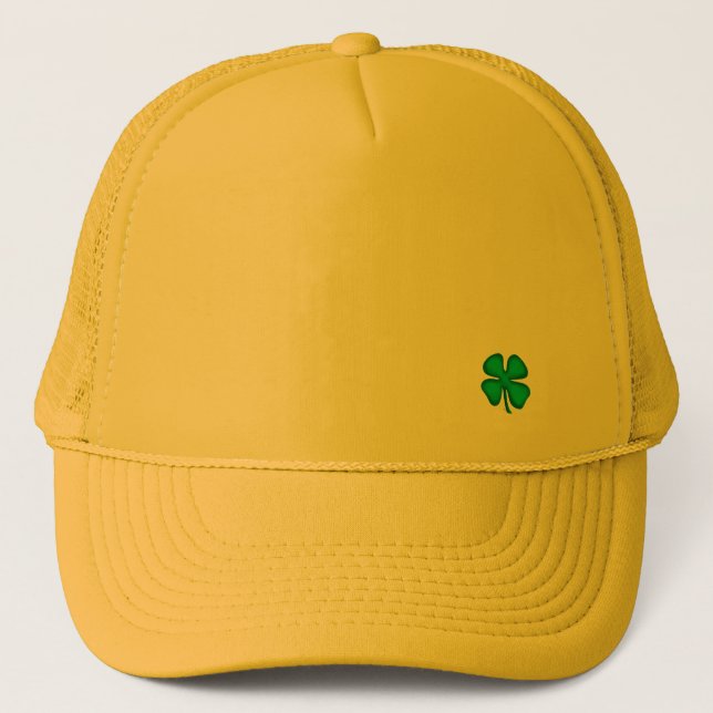 Lucky 4 Leaf irländsk klöver gul skum trucker möss Keps (Framsida)