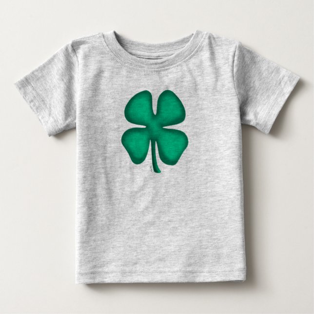 Lucky 4 Löv Irish Klöver grått baby T-shirt (Framsida)