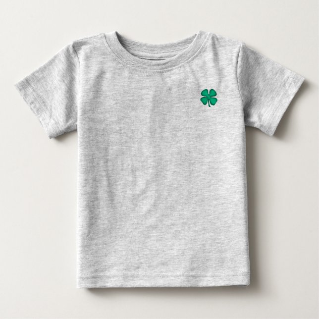 Lucky 4 Löv Irish Klöver grått baby T-shirt (Framsida)