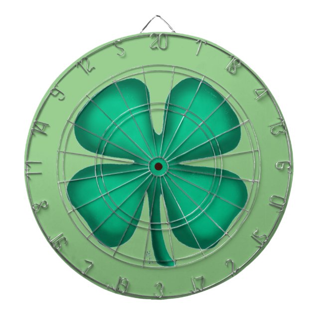 Lucky 4 Löv Irish Klöver grönt dartboard Darttavla (Framsidan)