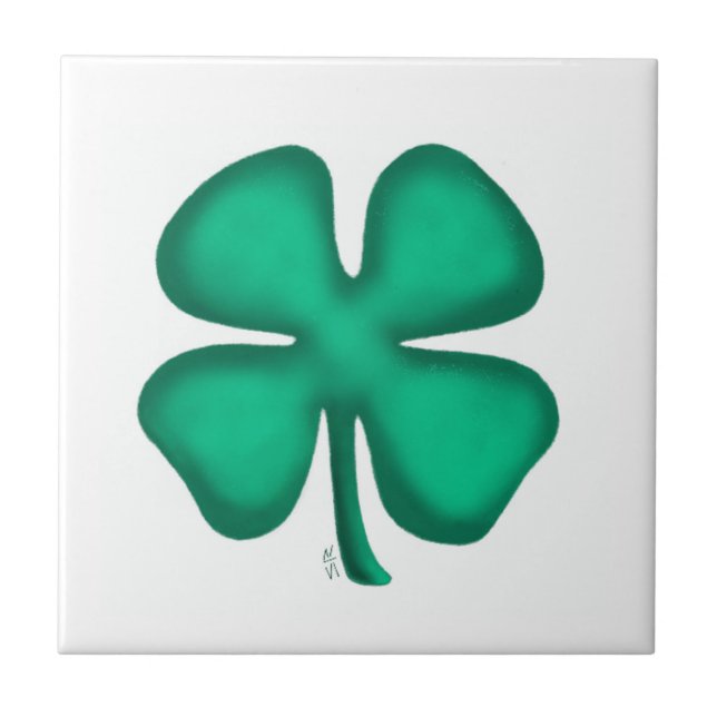 Lucky 4 Löv Irish Klöver Kakelplatta (Framsidan)