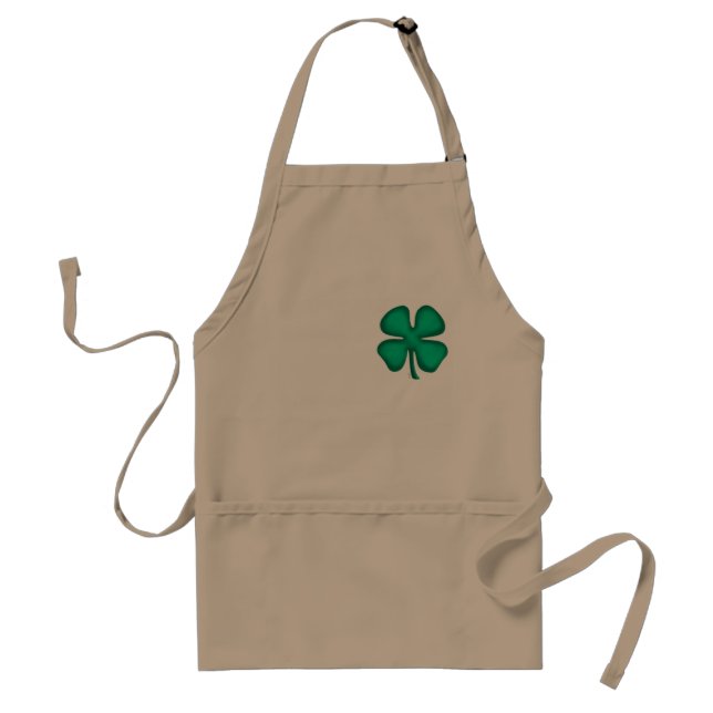 Lucky 4 Löv Irish Klöver khaki-kock apron Förkläde (Framsidan)