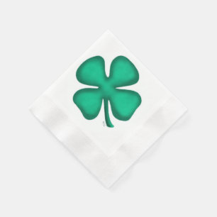 Lucky 4 Löv Irish Klöver, kronad cocktail napkin Pappersservett