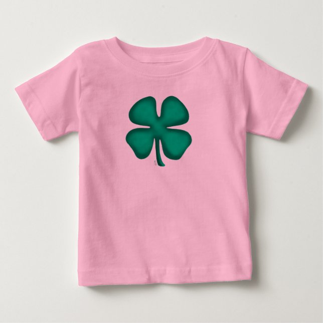 Lucky 4 Löv Irish Klöver rosa baby-skjorta T Shirt (Framsida)