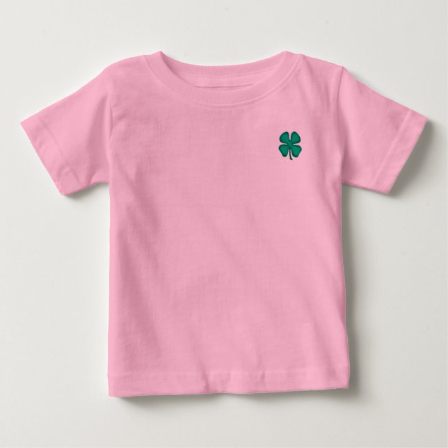 Lucky 4 Löv Irish Klöver rosa baby T-shirt (Framsida)