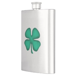 Lucky 4 Löv Irish Klöver rostfritt stålkolv av ros Fickplunta