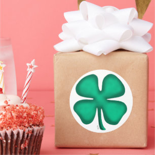 Lucky 4 Löv Irish Klöver stora runda klistermärken