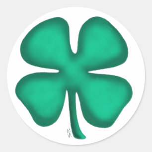 Lucky 4 Löv Irish Klöver stora runda klistermärken