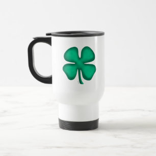 Lucky 4 Löv Irish Klöver vit resemugg