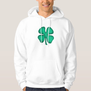 Lucky 4 Löv Irish Klöver, vit, svetsad tröjor Hoodie