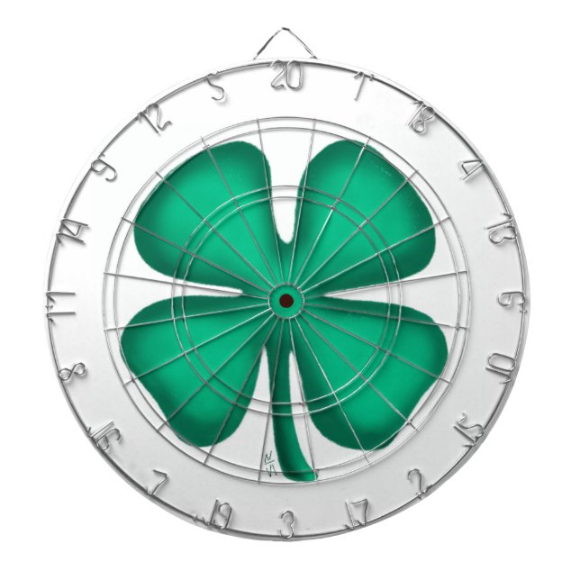 Lucky 4 Löv Irish Klöver white dartboard Darttavla (Framsidan)