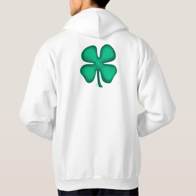 Lucky 4 Löv Irish Klöver white hoodie back (Baksida)
