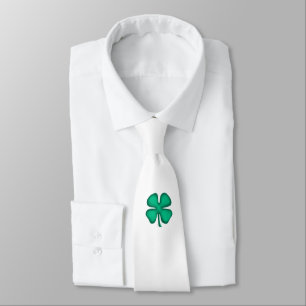 Lucky 4 Löv Irish Klöver white necktie Slips