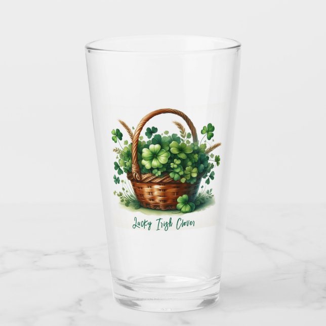 Lucky 4-Löv Klöver Irish Glass Kopp (Framsida)
