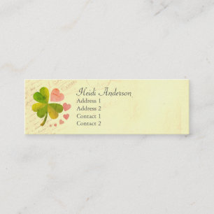 Lucky 4 Löv Klöver Smala Card Mini Visitkort