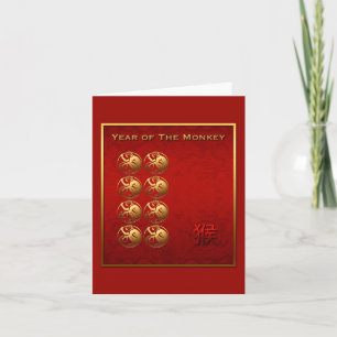 Lucky 8 apor Chinese Lunar New Year VGC Helgkort