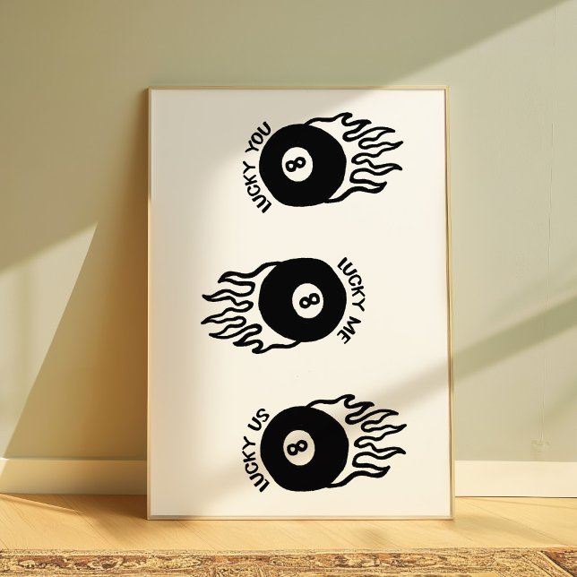 Lucky 8 Ball | Retro Pool Biljard Väggposter Poster (Skapare uppladdad)
